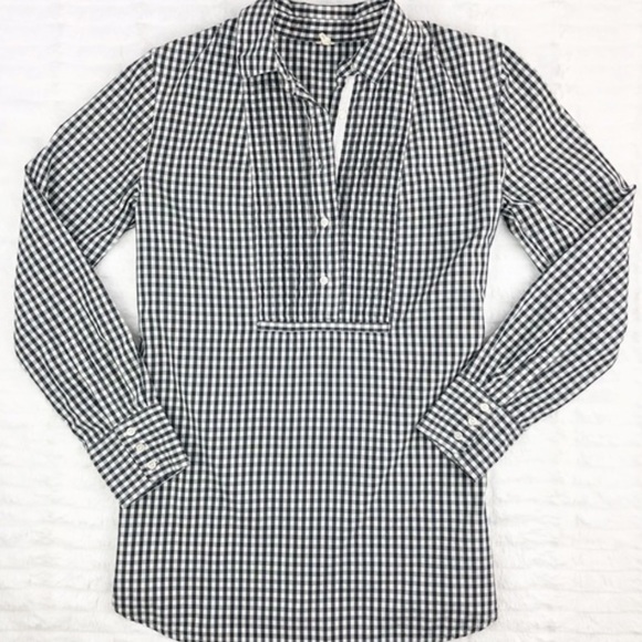 J. Crew Tops - J.Crew Black Gingham Popover Tunic